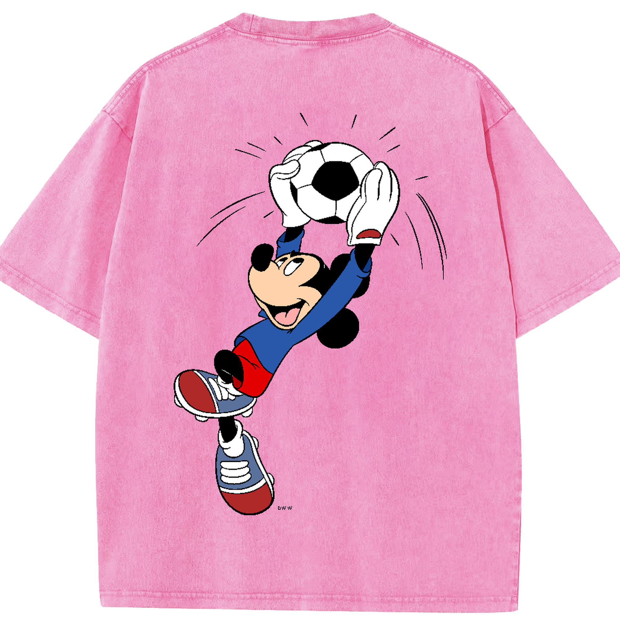 （画像用） ミッキーマウス Mickey Mouse 綿100% ヴィンテージ風 半袖Tシャツ（背面プリント）